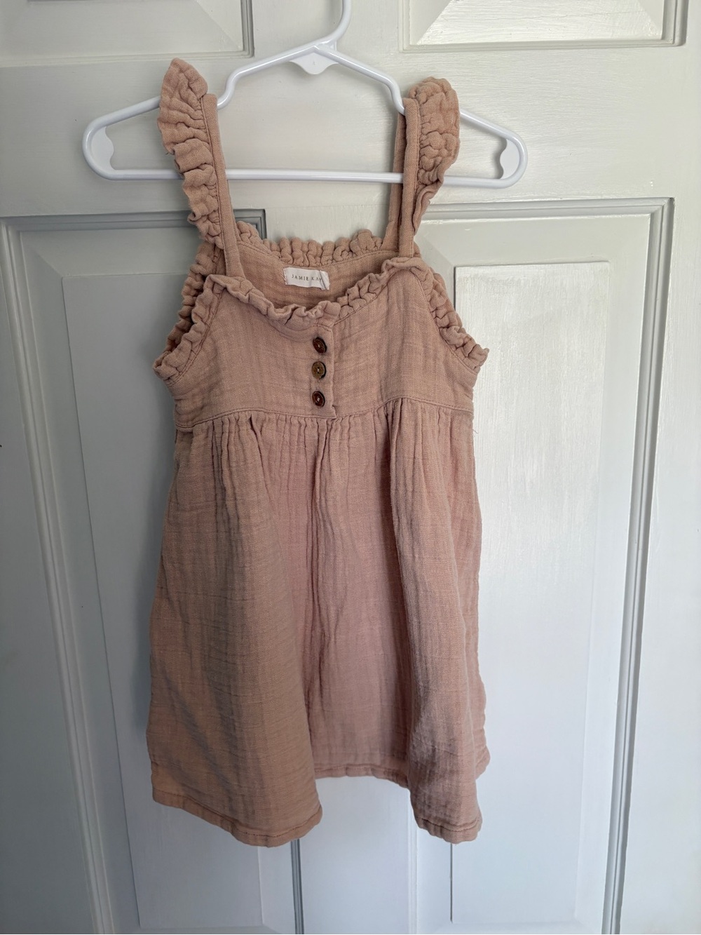 Jamie Kay Pink Ruffle Strap Cotton Muslin Gemima Dress